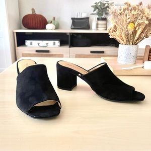 Black Slip-on mule heels